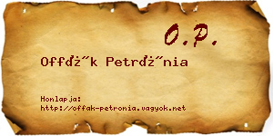 Offák Petrónia névjegykártya